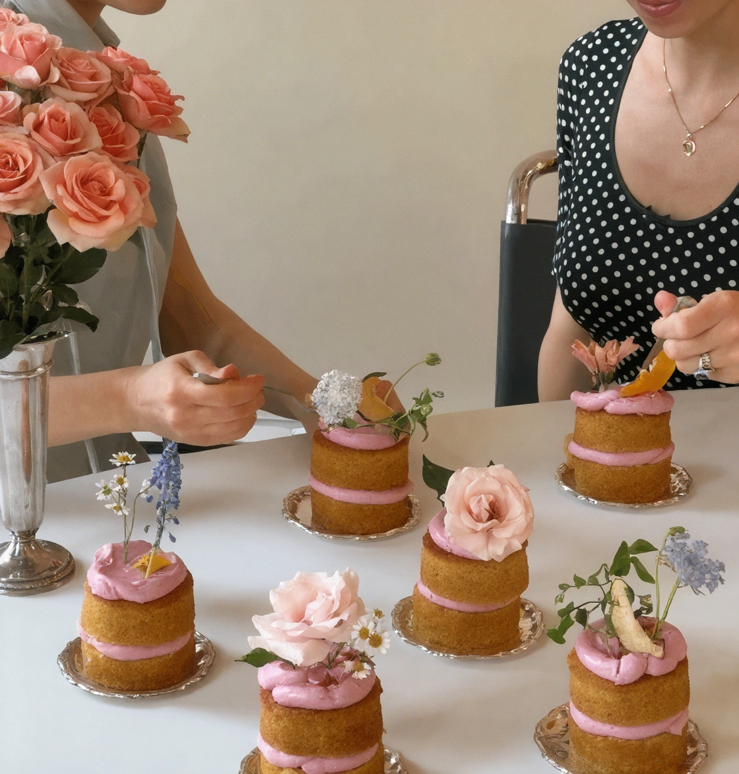 Decorating small cakes