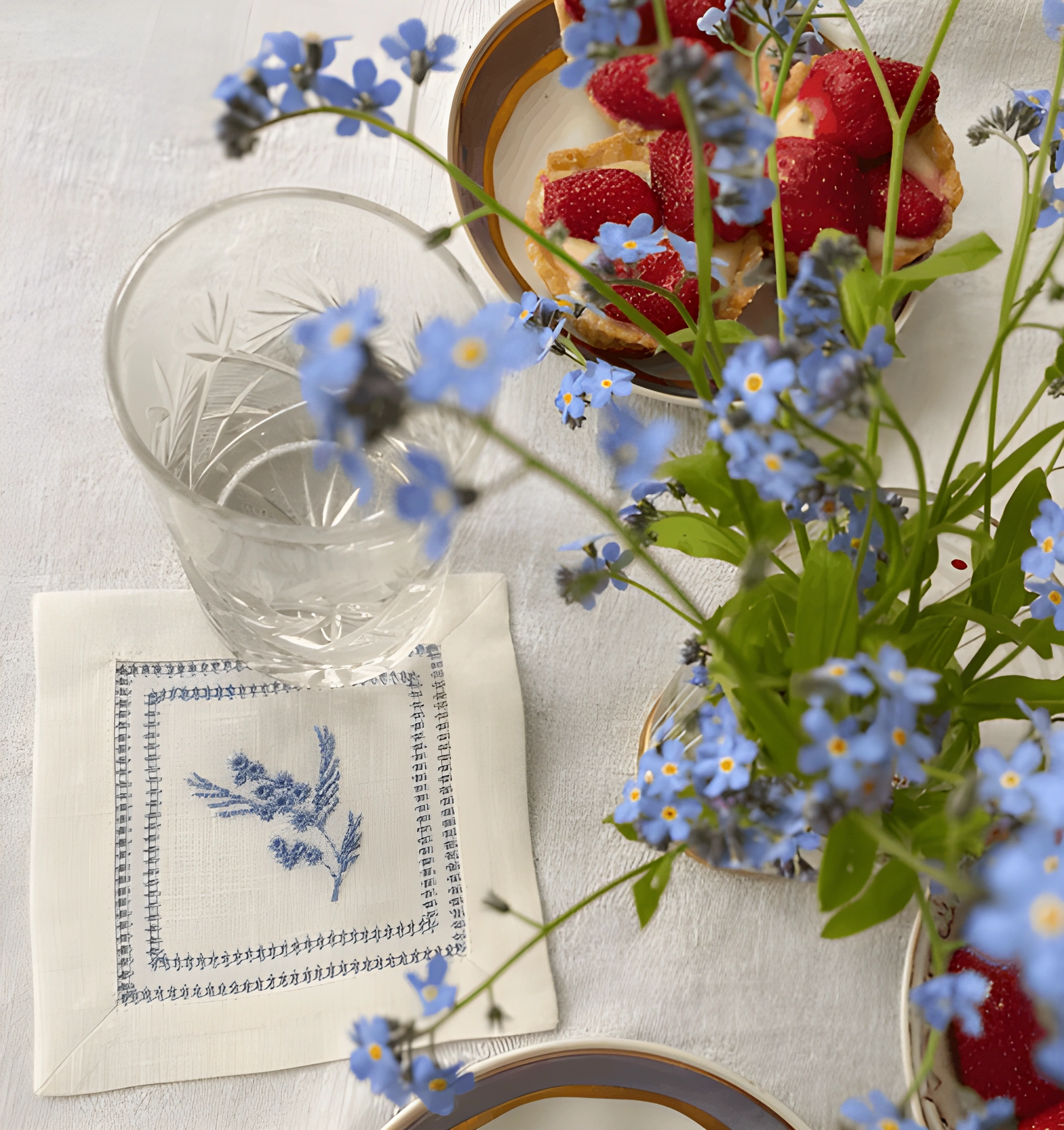 Forget-me-nots and napkin